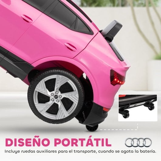 Homcom Coche Eléctrico Para Niños Audi E-tron Velocidad 3-5 Km/h Rosa
