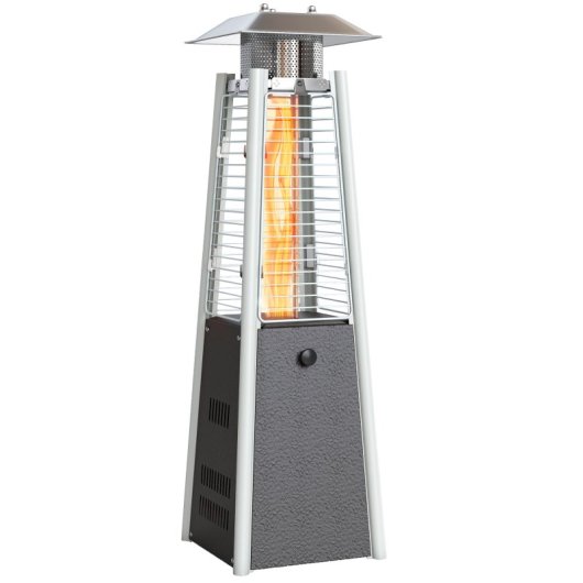 Outsunny Estufa De Gas Butano Portátil 3 Kw Con Sistema Antivuelco Bronce