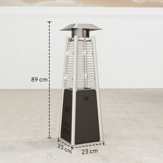 Outsunny Estufa De Gas Butano Portátil 3 Kw Con Sistema Antivuelco Bronce