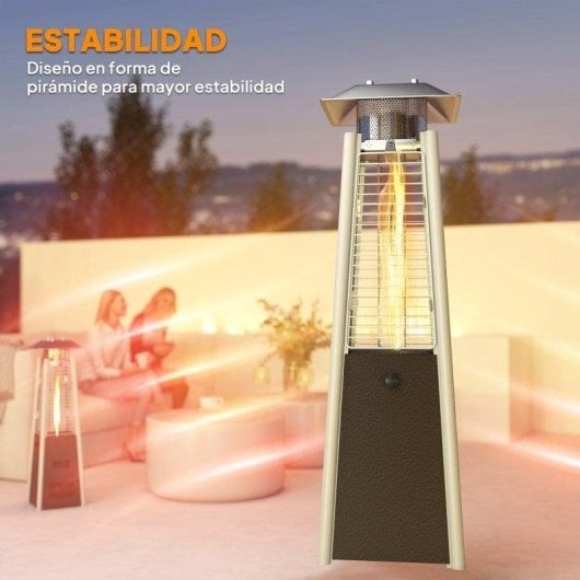 Estufa de Exterior a Gás Outsunny 842-393V40DR 3.000W com Segurança Antitombo