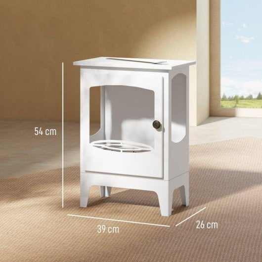 Lareira a Bioetanol Homcom 820-375V00WT 7000 BTU Chão Branco Depósito 1,2 L