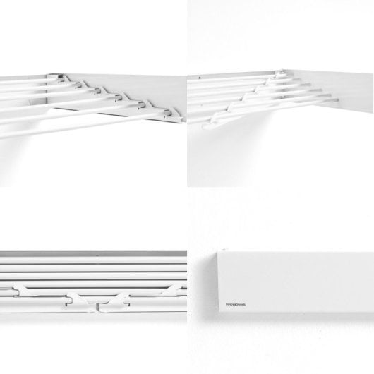 Innovagoods Dryva 100 Tendedero De Pared Plegable Extensible Retráctil Blanco 100 X 9,5 X 2,5 Cm