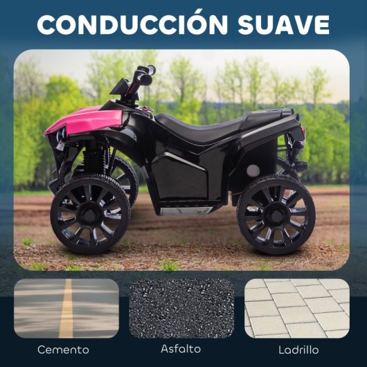 Aiyaplay Quad Eléctrico Para Niños 6 V 70x42x45 Cm Rosa