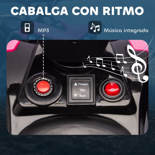 Aiyaplay Quad Eléctrico Para Niños 6 V 70x42x45 Cm Rosa