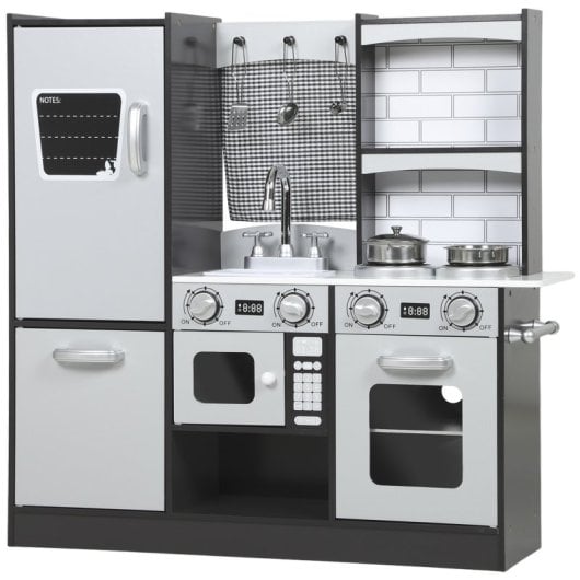 Aiyaplay Cocina De Juguete De Madera Con Sonido Accesorios De Acero Inoxidable