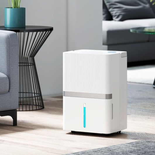 Desumidificador Homcom 35l/dia para áreas de 40-90m² com reservatório de 5,5 litros, branco.