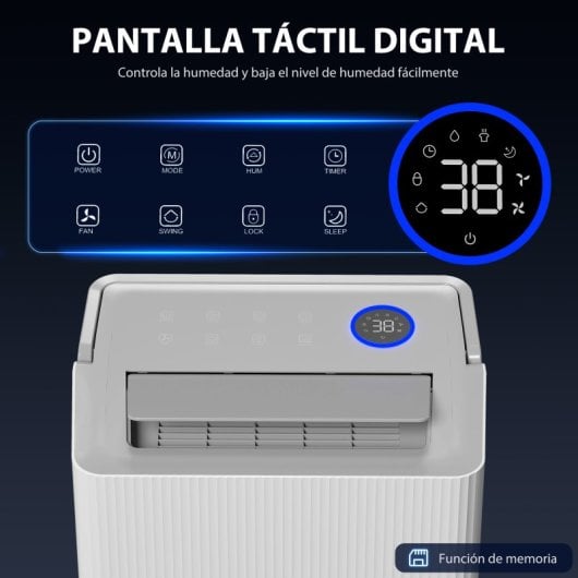 Desumidificador Homcom 35l/dia para áreas de 40-90m² com reservatório de 5,5 litros, branco.