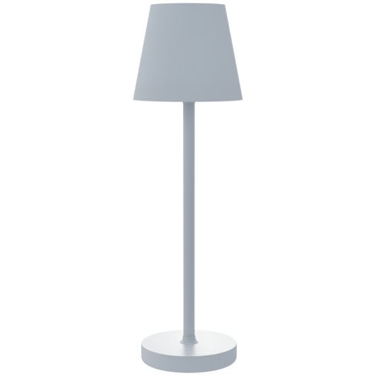 Homcom Lámpara De Mesita De Noche Inalámbrica Usb-c Recargable Ø11,2x36,5cm Gris