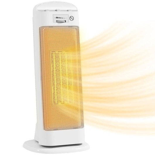 Aquecedor Cerâmico Homcom 820-470V90WT 2000W Baixo Consumo Oscilante