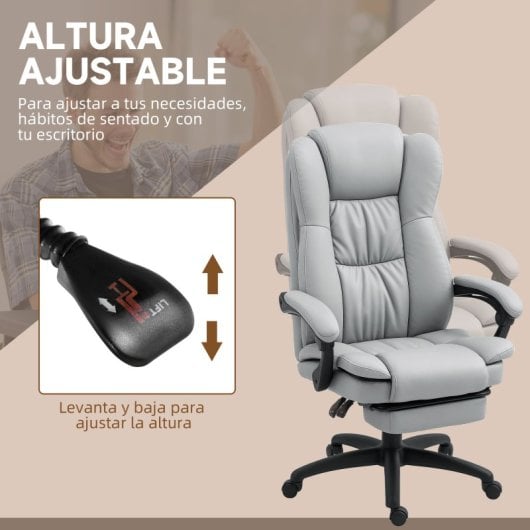 Vinsetto Silla De Oficina Giratoria Con Masaje Altura Ajustable Y Control Remoto