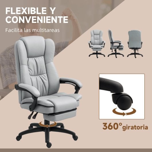 Vinsetto Silla De Oficina Giratoria Con Masaje Altura Ajustable Y Control Remoto