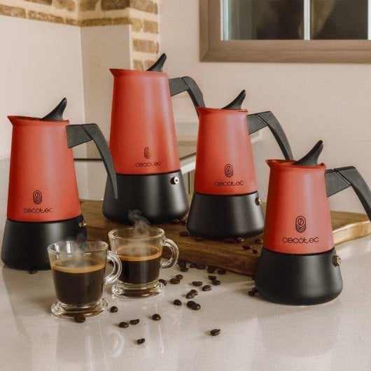 Kaffeemaschine Mokkakanne Cecotec Piccolina 600 Red 300 ml Edelstahl Induktion 6 Tassen