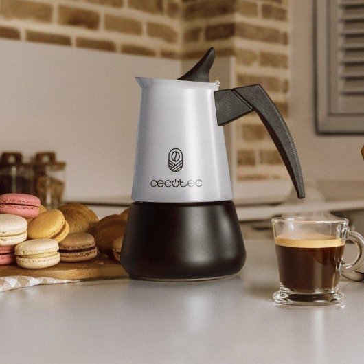 Caffettiera Italiana Cecotec Piccolina 600 Blue 300 ml 6 tazze acciaio inox induzione