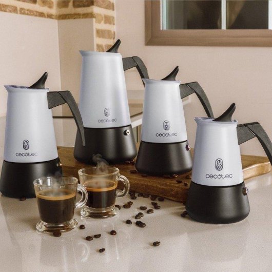 Caffettiera Italiana Cecotec Piccolina 600 Blue 300 ml 6 tazze acciaio inox induzione