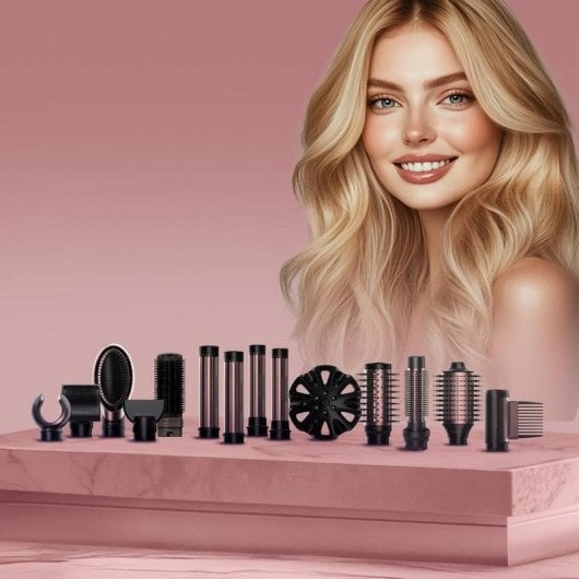 Modelador Cecotec AirGlam 14in1 Flex Black 1400W 14 acessórios Ecrã TFT