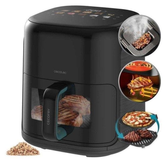 Freidora de aire Cecotec Cecofry&Grill Smokin'Prime 4000 4L 1900W con ahumador y grill