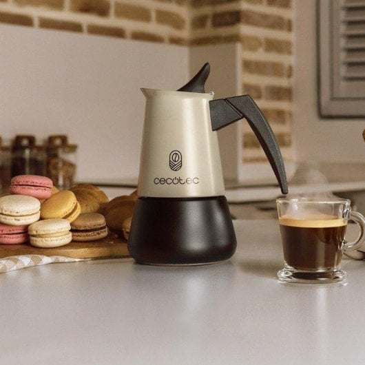 Cafeteira Italiana Cecotec Piccolina 400 Green 200ml Aço Inoxidável Indução