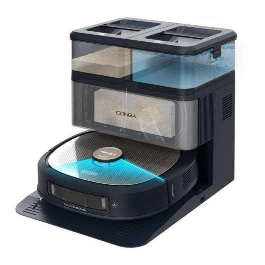 Robot Aspirador y Fregasuelos Cecotec Conga Z100 X-treme con Autovaciado IA Navegación Láser 20.000 Pa