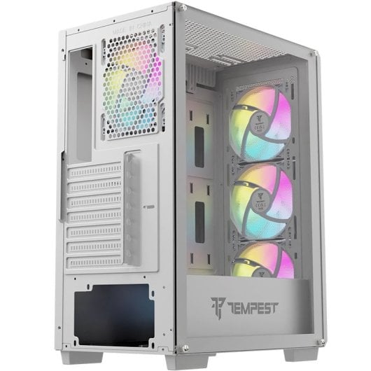 Torre PC Tempest Garrison ARGB ATX Cristal Templado USB 3.0 Blanca - Japan by PcCom