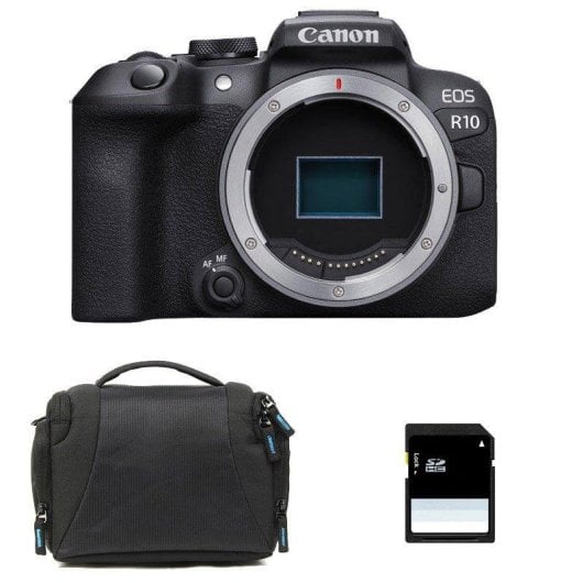 Cámara Digital Compacta Canon EOS R10 24.2 MP Sensor CMOS Dual Pixel 4K WiFi SD 8GB Estuche