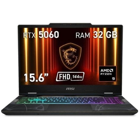 Ordinateur portable MSI Cyborg A15 AI B2HWFKG-072XES 15.6" AMD Ryzen 9 270 32GB 1TB SSD RTX 5060 FreeDOS