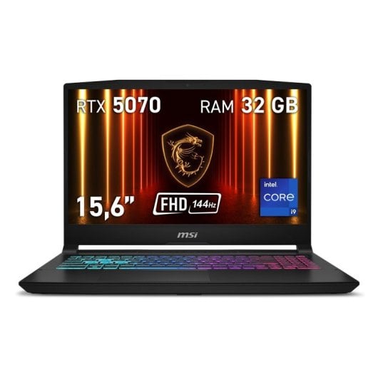 Portable MSI Katana 15 HX B14WGK-085XES 15,6" Intel Core i9-14900HX 32GB 1TB SSD RTX 5070 8GB RGB Noir