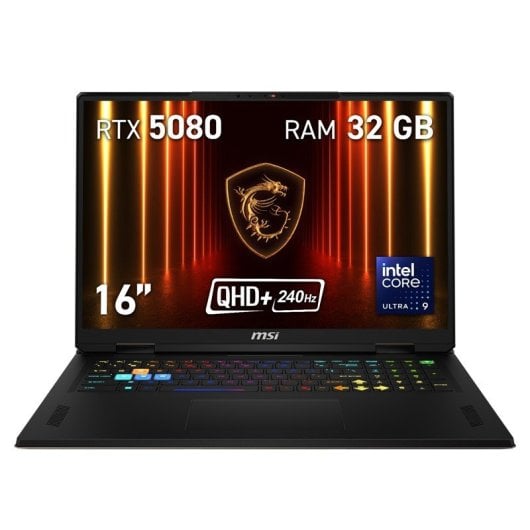 Portátil MSI Vector 16 HX AI A2XWIG-628XES 16" Intel Core Ultra 9 275HX 32GB 1TB SSD RTX 5080 FreeDOS RGB Reacondicionad