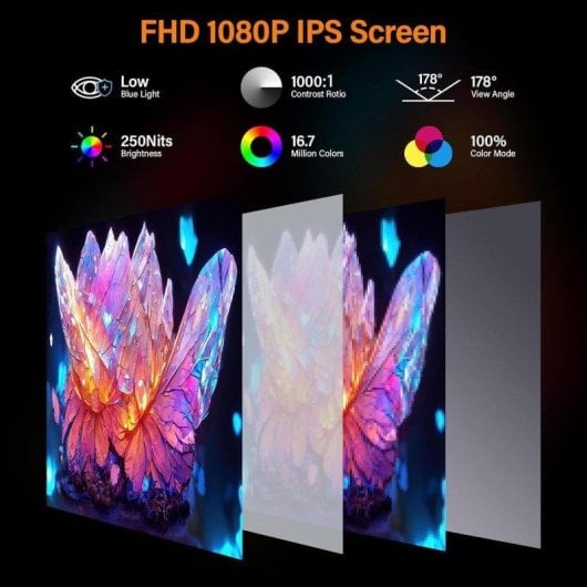 Monitor GTmedia 14" FullHD 60Hz IPS FreeSync HDR VESA Portabel