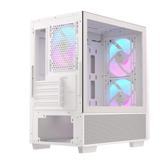 Caixa Einarex PULSE PM150 RGB Branca Vidro Temperado Micro-ATX Mini-ITX