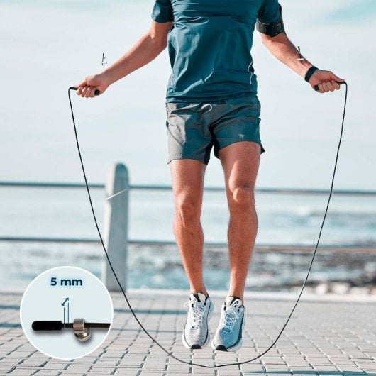 Comba DrumFit Speed Rope acero 300 cm mango ergonómico ajustable