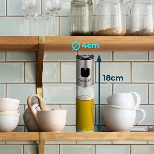 Aceiteira Cecotec Polka OilSpray 1000 Vidro Inox 100ml leve e precisa
