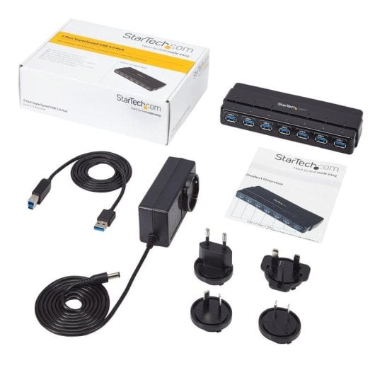 Hub USB Startech ST7300USB3B 7 Puertos USB 3.2 Gen 1 Sobremesa Negro