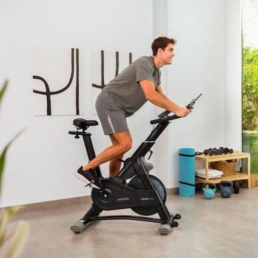 Bicicleta indoor DrumFit Indoor 24000 Magnetic Connected con volante 24 kg y Kinomap