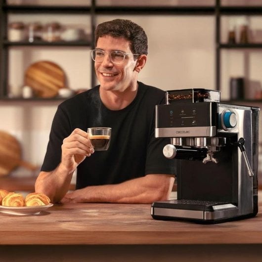 Machine à expresso manuelle Cecotec Power Espresso 20 Grind+ 1,7 L 20 bars avec broyeur intégré