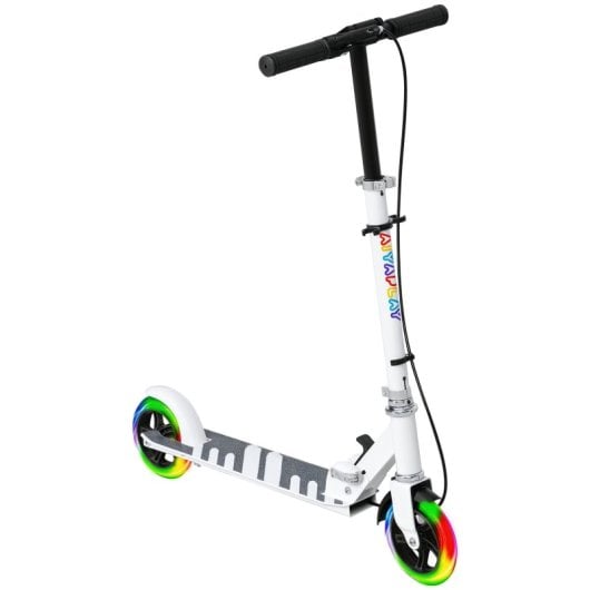 Aiyaplay Patinete Plegable Para Niños De 3-8 Años 2 Ruedas Con Led Luces Blanco