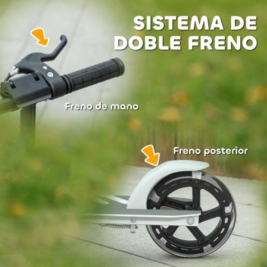 Aiyaplay Patinete Plegable Para Niños De 3-8 Años 2 Ruedas Con Led Luces Blanco