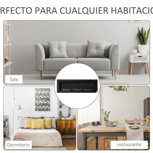 Lareira a Bioetanol Homcom 820-214BK 6800BTU Mural Preto Vidro Temperado