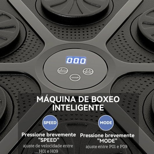 Sportnow Boxeo Pared Musical Con 9 Modos De Velocidad Guantes Y Bluetooth