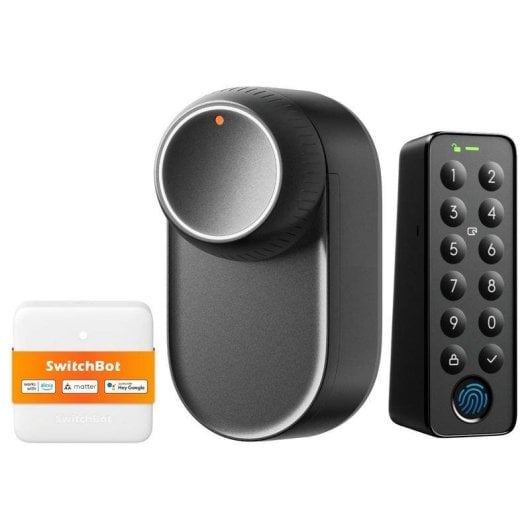 Serrure Intelligente SwitchBot Lock Ultra Bluetooth Ouverture par Empreinte Digitale et App Compatible Matter Alexa Google Home Apple HomeKit