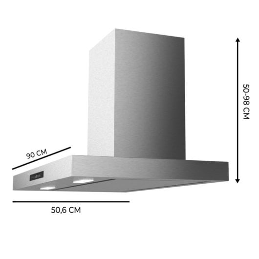Campana extractora Cecotec Bolero Flux TT 908000 Umluft 90cm mit Glass Touch & Hand Gesture