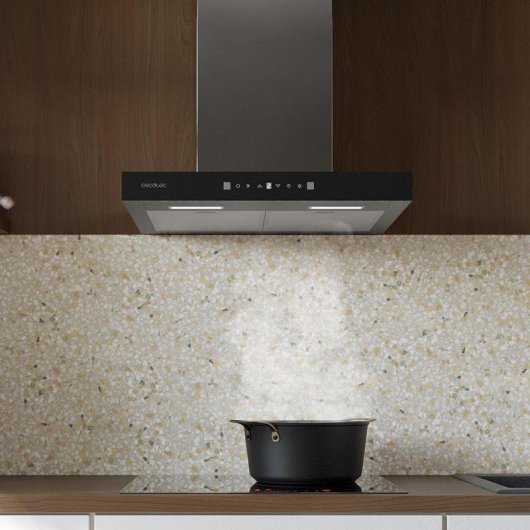 Campana extractora Cecotec Flux TT 605500 T 60cm cristal negro succión 550m3/h control gestual