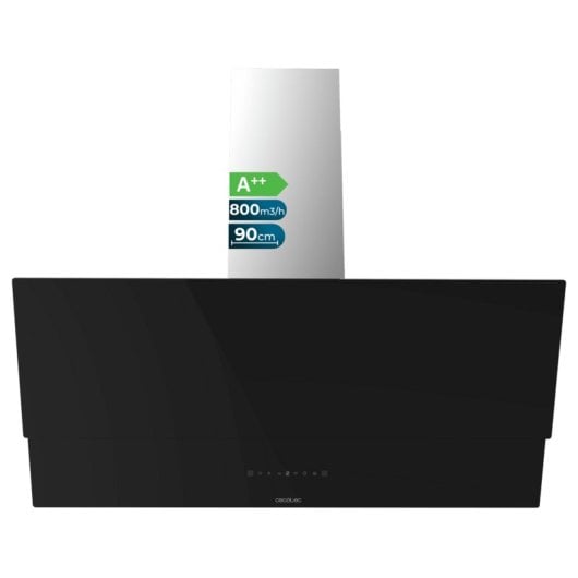 Campana extractora Cecotec Bolero Flux DT 908001 Glass Black Recirculación 90cm con control táctil y gestual