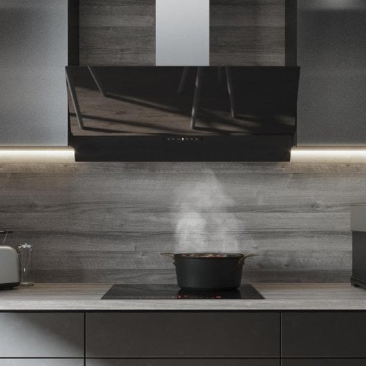 Campana extractora Cecotec Bolero Flux DT 908001 Glass Black Recirculación 90cm con control táctil y gestual