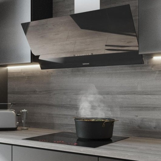 Campana extractora Cecotec Bolero Flux DT 908001 Glass Black Recirculación 90cm con control táctil y gestual