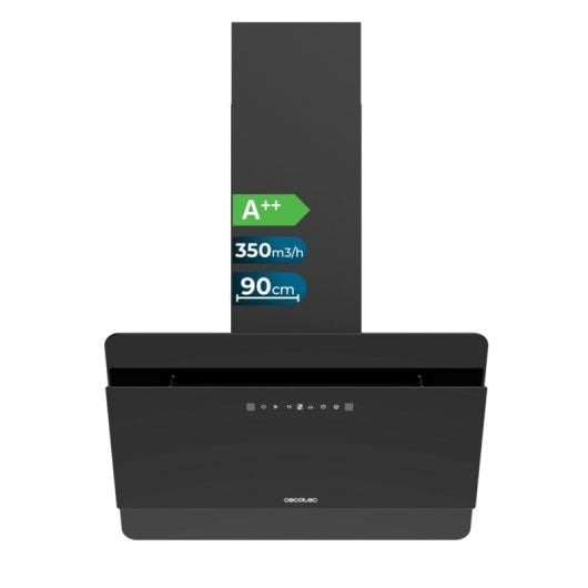Campana extractora Cecotec Bolero Flux DT 608000 Glass Black Recirculación 60cm con control táctil y Hand Movement Contr