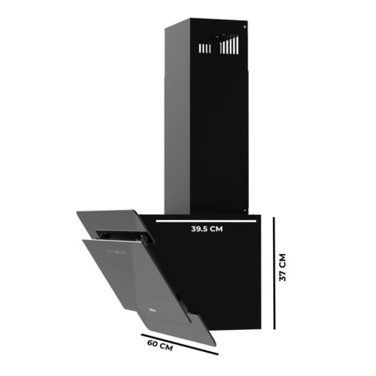 Campana extractora Cecotec Bolero Flux DT 608000 Glass Black Recirculación 60cm con control táctil y Hand Movement Contr