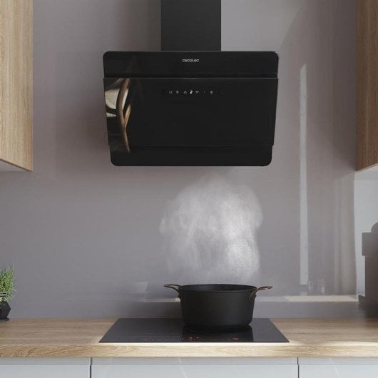 Campana extractora Cecotec Bolero Flux DT 608000 Glass Black Recirculación 60cm con control táctil y Hand Movement Contr