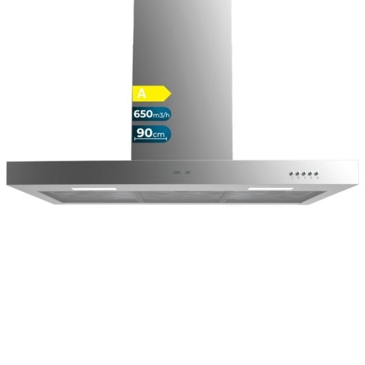 Campana extractora Cecotec Bolero Flux TM 906500 Umluft 90cm mit LED und Kohlefilter