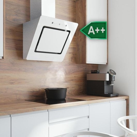 Campana extractora Cecotec Bolero Flux DT 608002 Recirculação 60cm Vidro branco Motor 800m3/h Controlo gestos