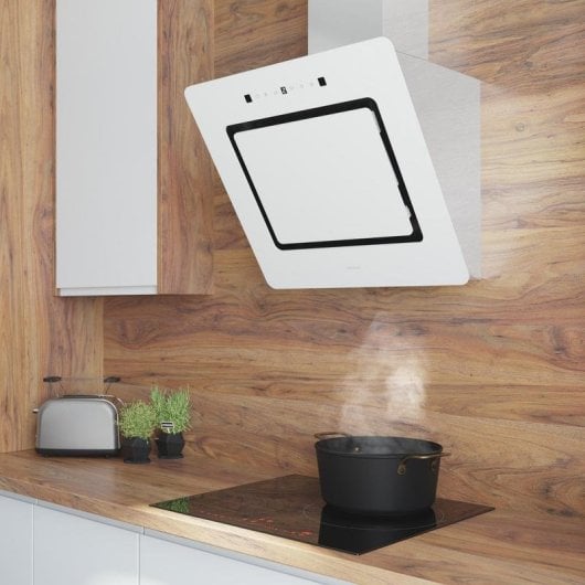 Campana extractora Cecotec Bolero Flux DT 608002 Recirculação 60cm Vidro branco Motor 800m3/h Controlo gestos